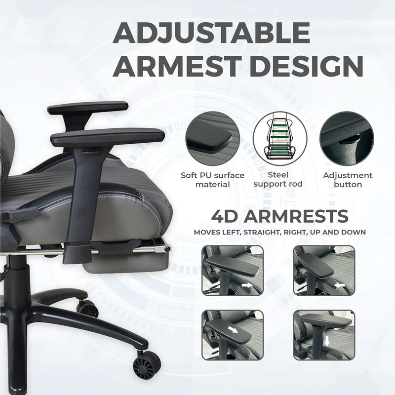 Gaming Chair with Footest Ergonomic Swivel Office Chair Height Adjustable Desk Chair