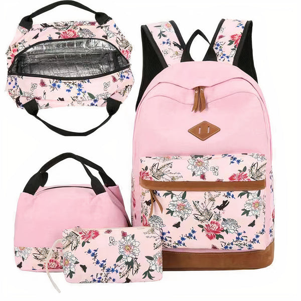 School Bags Backpack Set Bookbag with Lunch Box Bag and Pencil Case 3 in 1 Children's Backpack